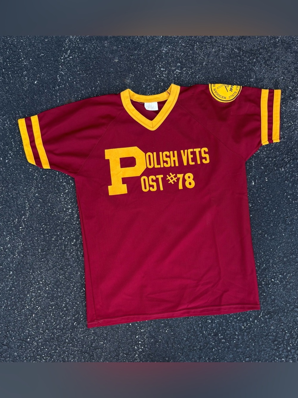 VTG 70s Sportline Jersey Polish Vets Post 78 Michigan Bell AT&T Softball Large